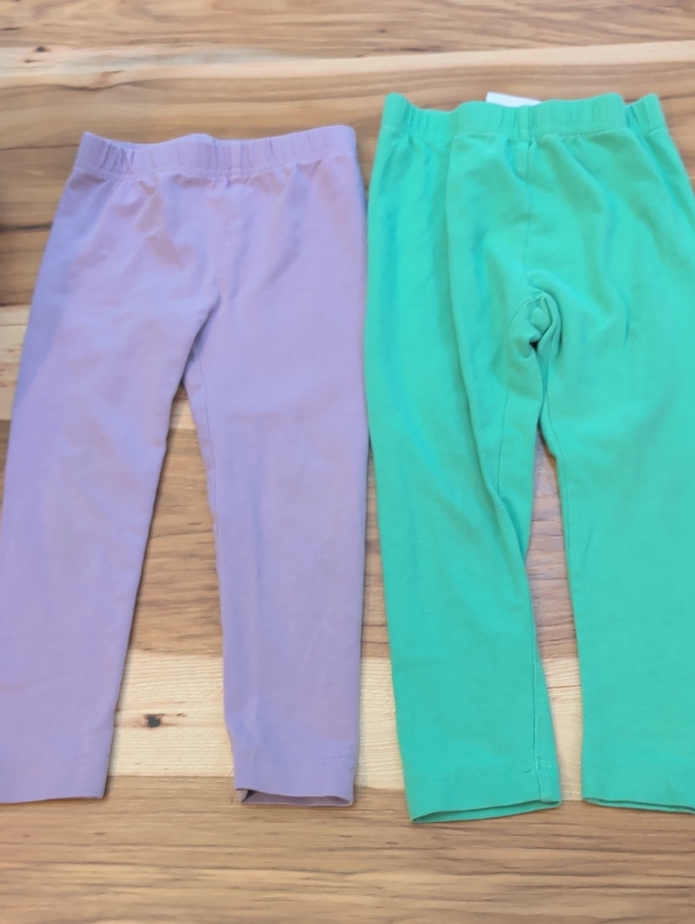 Kids Cotton Stretch Leggings - Lavender and Mint
